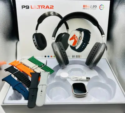 P9 ULTRA 2 SMART WATCH COMBO WITH HEADPHONES